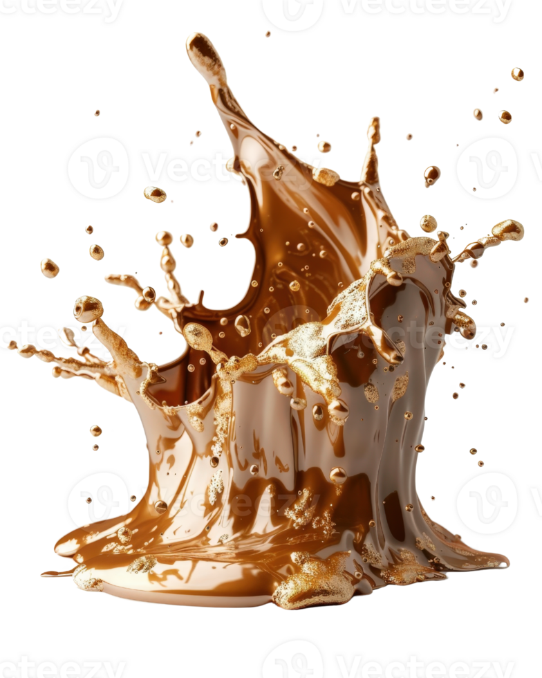 Captivating Splash of Liquid Chocolate with Dynamic Motion and Rich Texture for Culinary Art and Creative Projects png