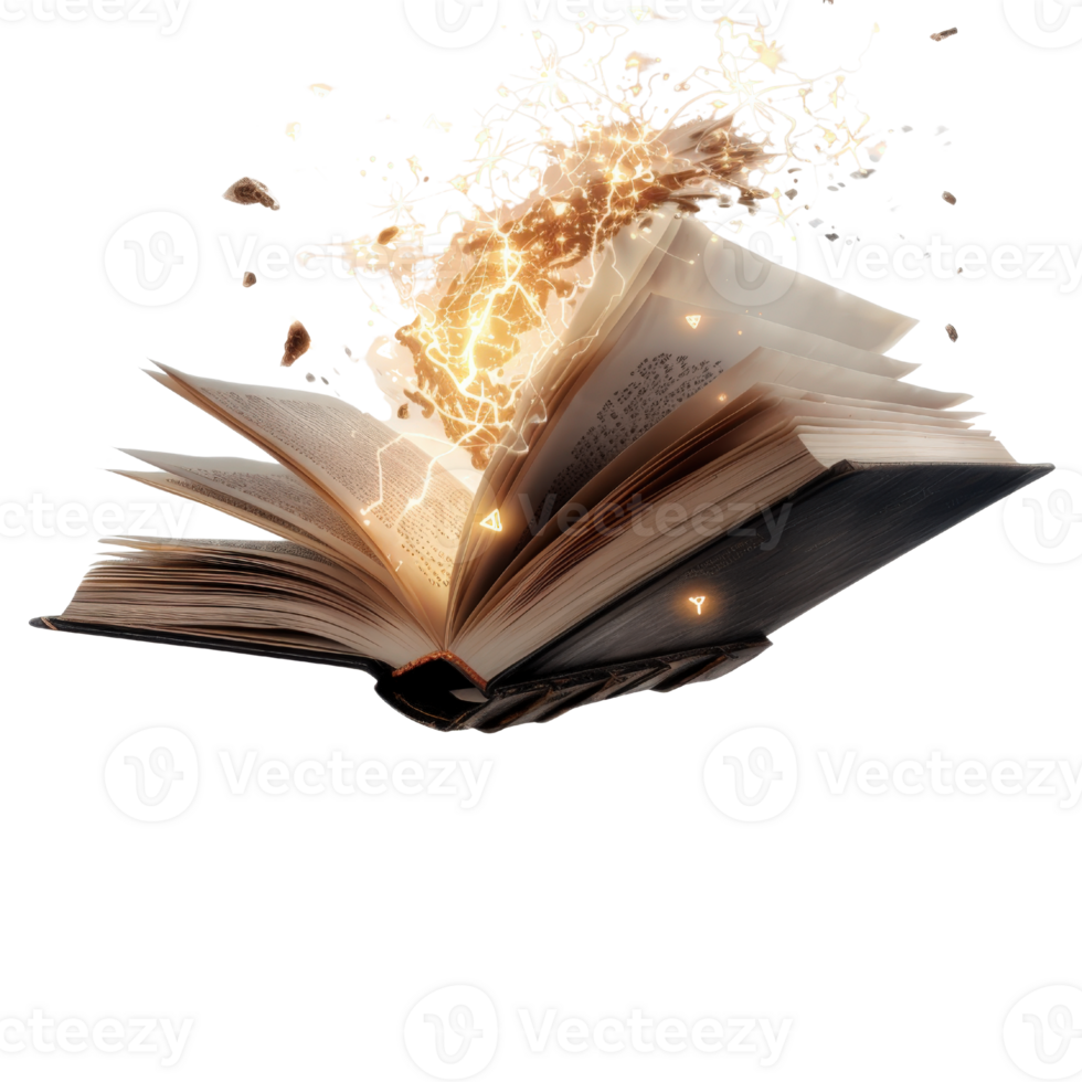 Dynamic Explosion of Colors from an Open Book Symbolizing Imagination and Creativity in Literature png