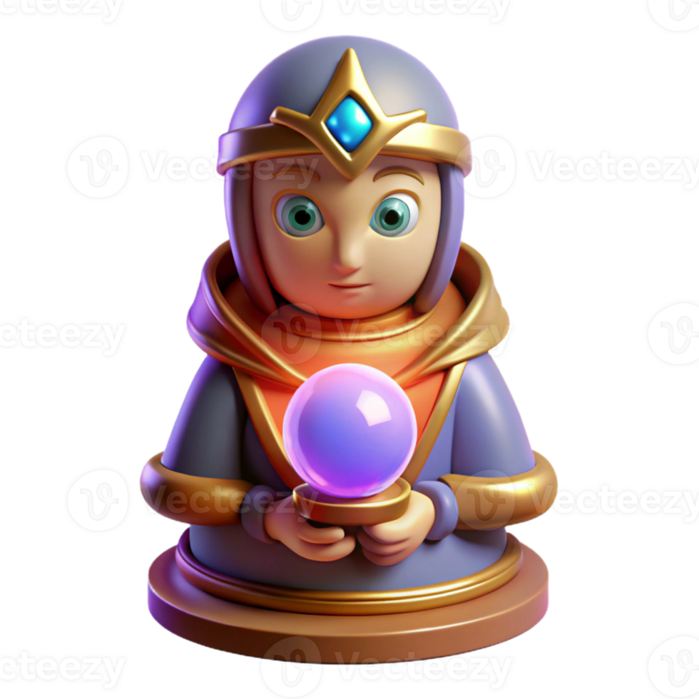 beautiful minimalist A wise oracle, with glowing eyes, consulting a mystical crystal ball. Art style Art Nouveau 4K png