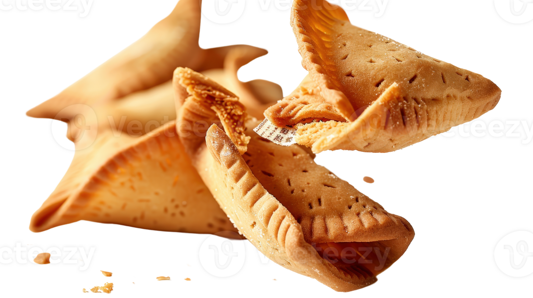 Crispy baked pastry snacks with golden texture and flaky layers, arranged artistically on a light background for food photography png