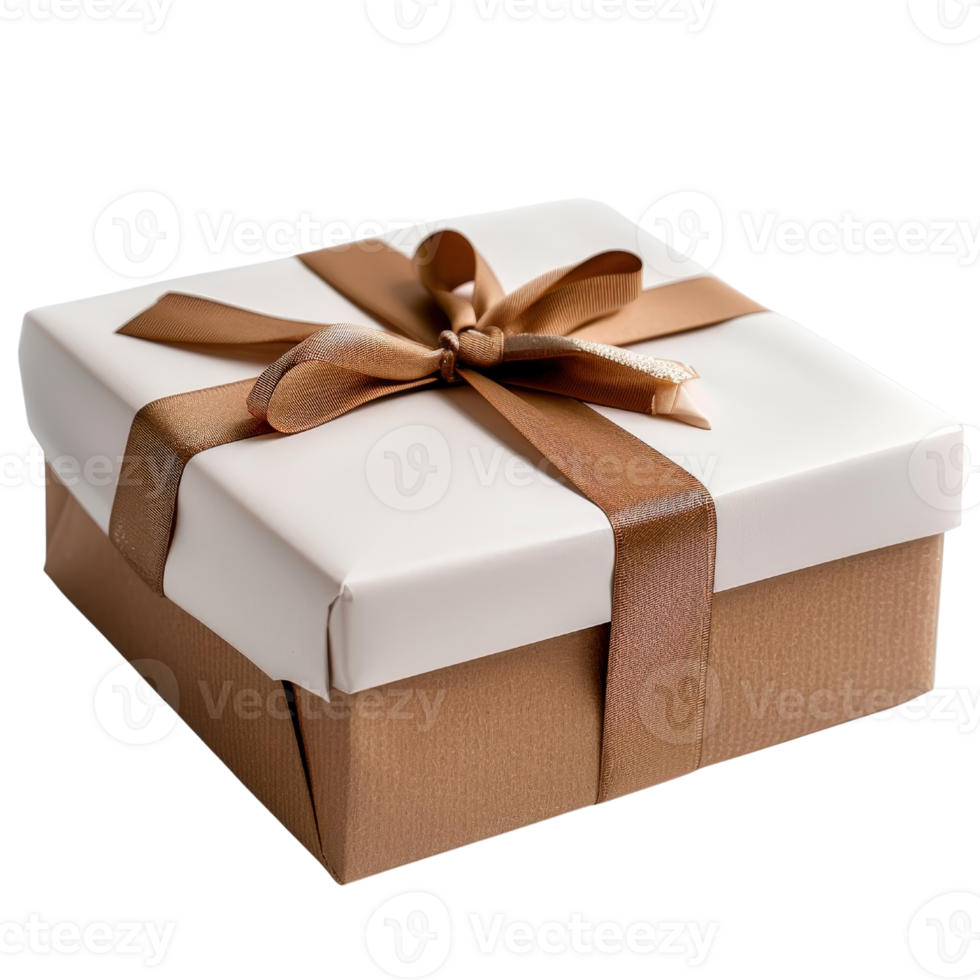 Elegant gift box wrapped with satin ribbon on a white background perfect for any special occasion or celebration png