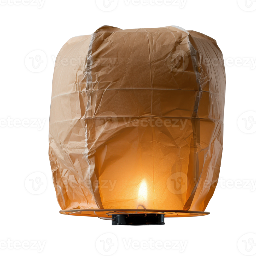 Elegant Paper Lantern Glowing Softly in the Darkness for Serene Outdoor Lighting and Romantic Ambience Creation png