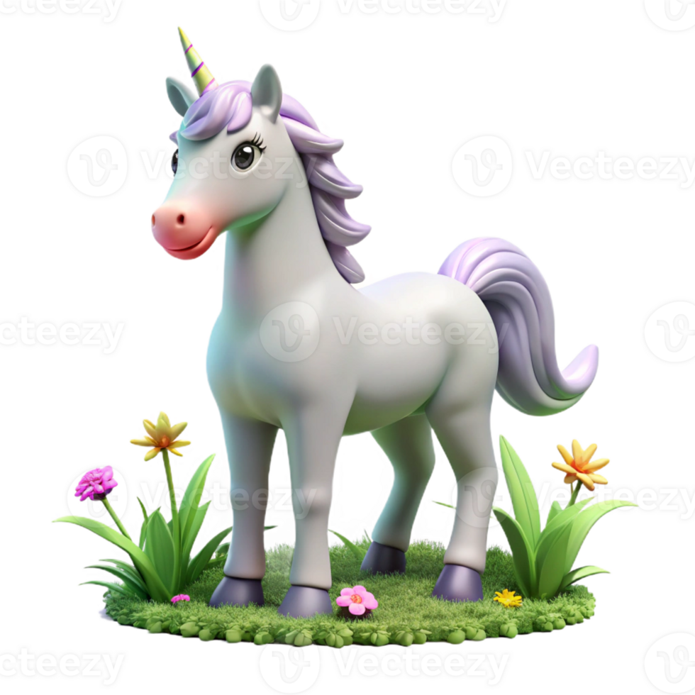 impressive vintage A benevolent unicorn, with a shimmering horn, grazing in a meadow of wildflowers. Art style Children's Book Illustration exclusive png
