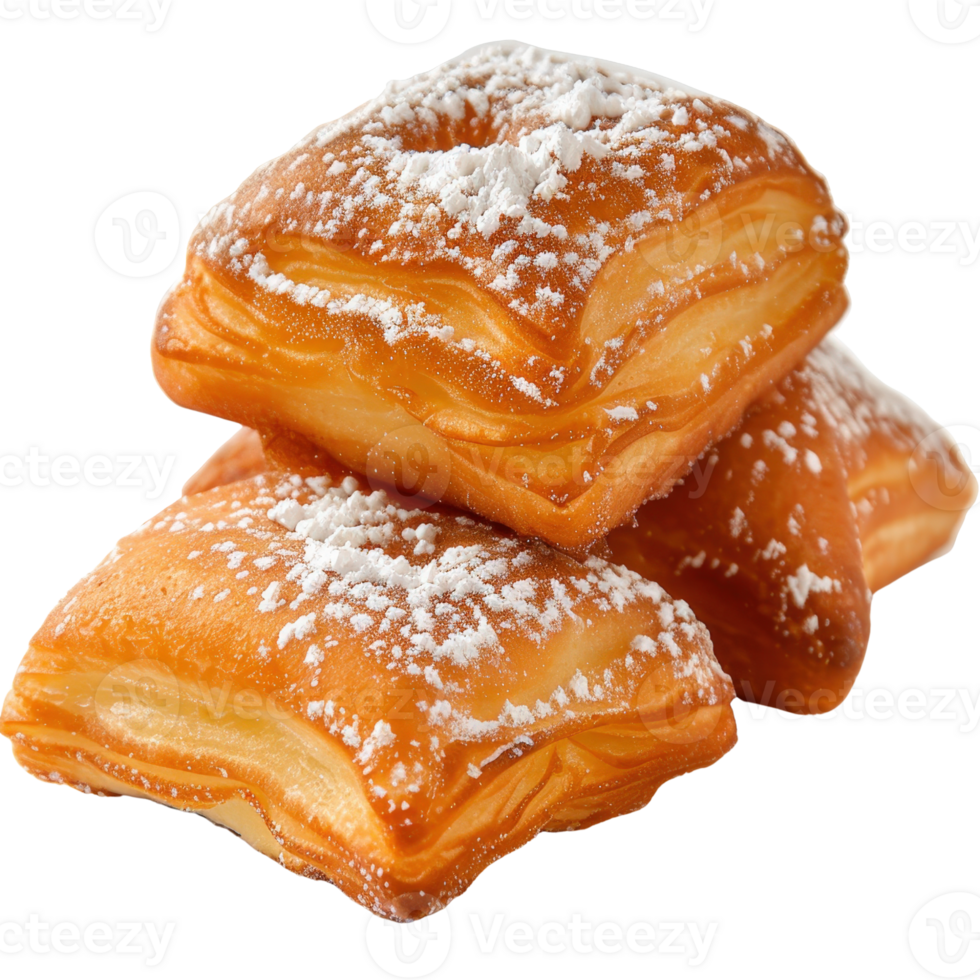 Flaky Pastries with Sugar Dust on Top, Freshly Baked and Delicious Treats for Sweet Tooth Lovers and Food Enthusiasts png
