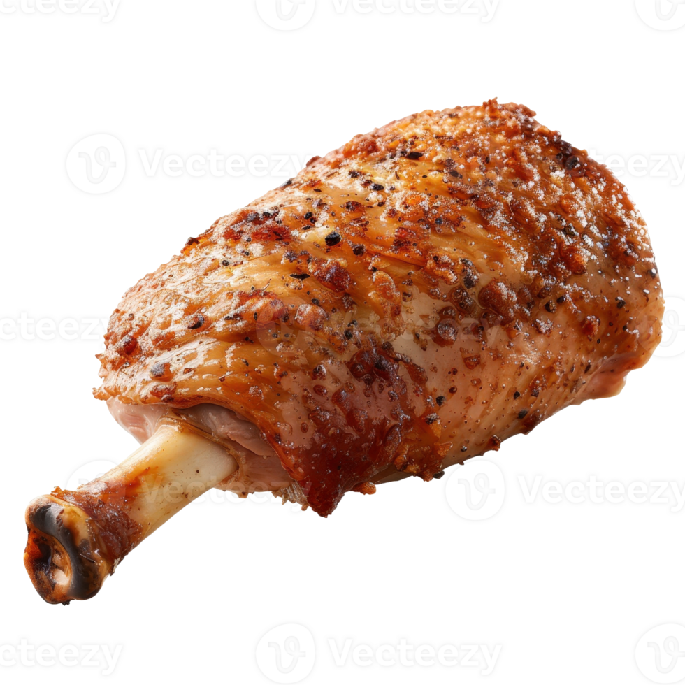 Deliciously Grilled Chicken Leg with Crispy Skin and Juicy Meat Ready for Dining Appreciation png