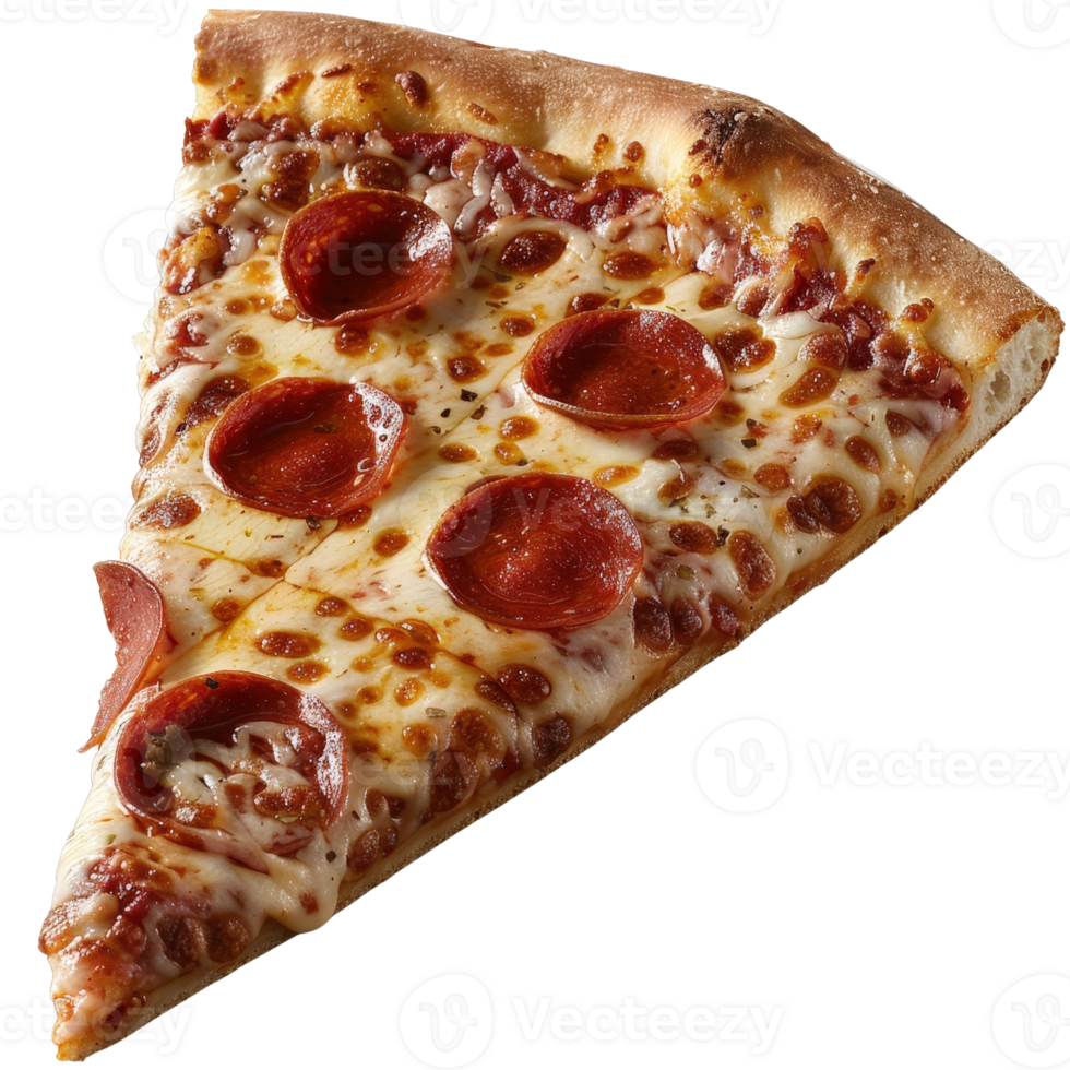 Delicious Pepperoni Pizza Slice with Melted Cheese and Crispy Crust Ideal for Food Lovers and Culinary Enthusiasts png