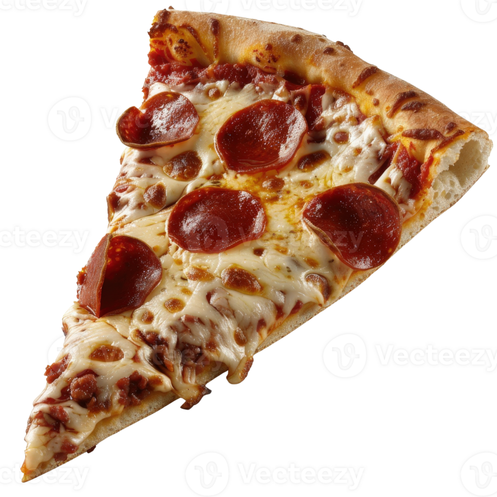 Delicious Pizza Slice with Pepperoni and Cheese Melting on a Crispy Crust Perfect for Food Lovers and Culinary Enthusiasts png