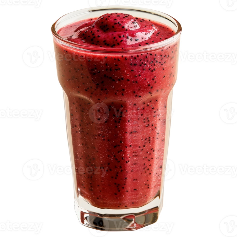 Refreshing Berry Smoothie in a Clear Glass Garnished with Chia Seeds Perfect for Healthy Eating and Lifestyle png