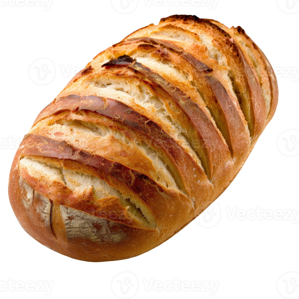 Freshly Baked Artisan Bread Loaf with Crisp Golden Crust and Soft Interior for Culinary Delight and Food Photography png