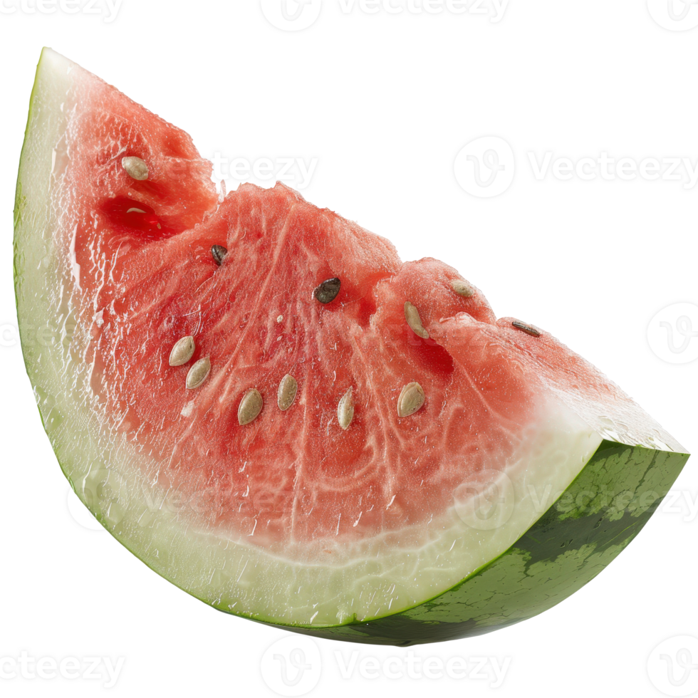Fresh and Juicy Watermelon Slice on Transparent Background Perfect for Summer Refreshment and Healthy Snacking png
