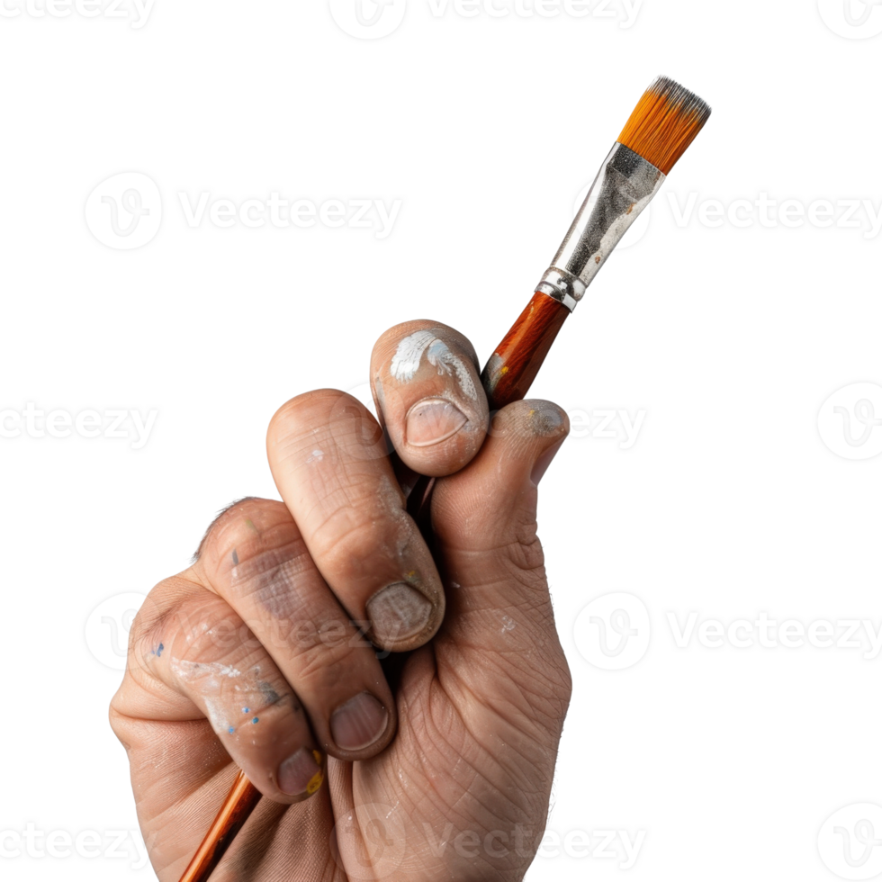 Hand Holding Paintbrush for Creative Art and Design Projects in Bright Artistic Environment png