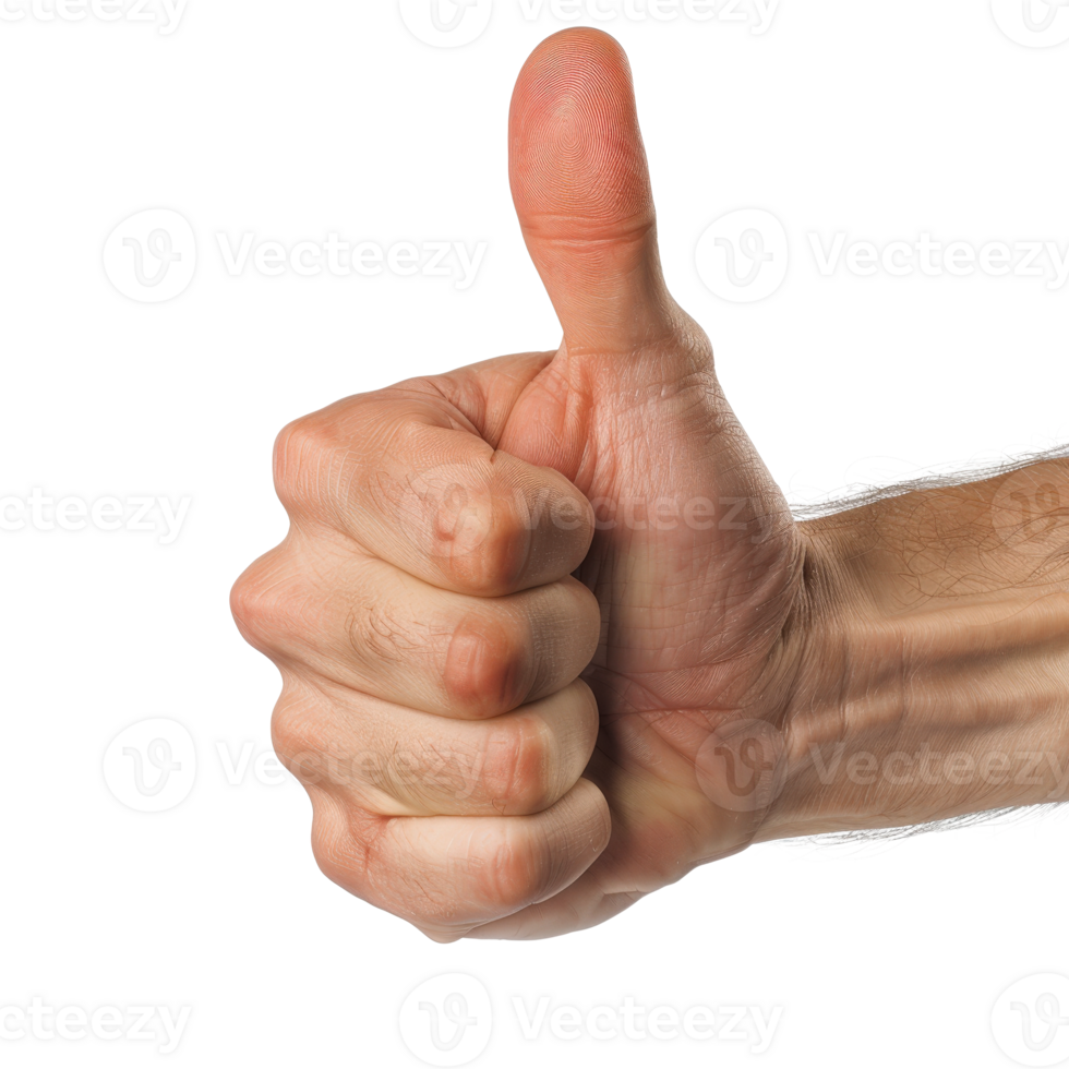 Hand Giving Thumbs Up Gesture Signifying Approval and Positivity in Various Contexts png