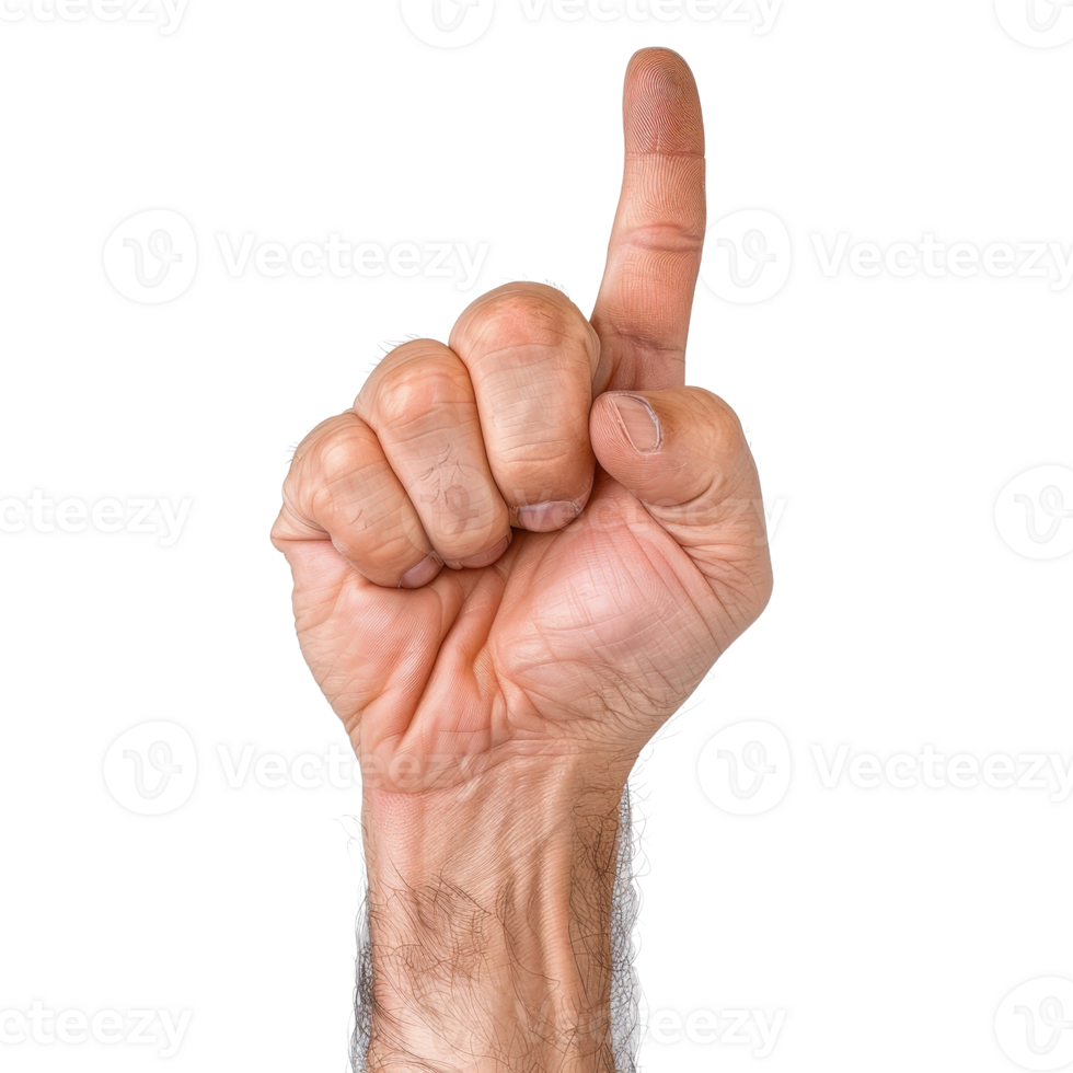 Hand Gesture of Approval with Thumb Raised in Positive Expression Against White Background png