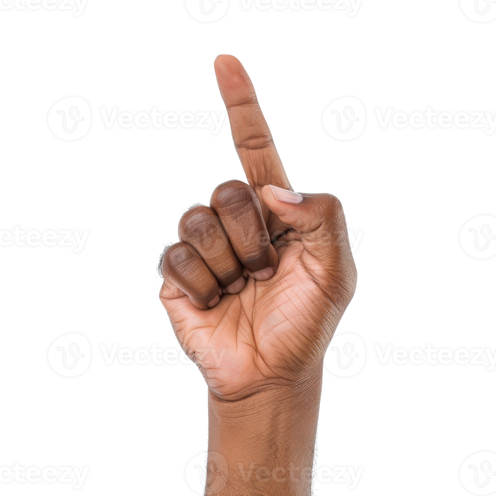 Person Raises Hand with Finger Pointing Upwards Indicating Importance or Request for Attention png