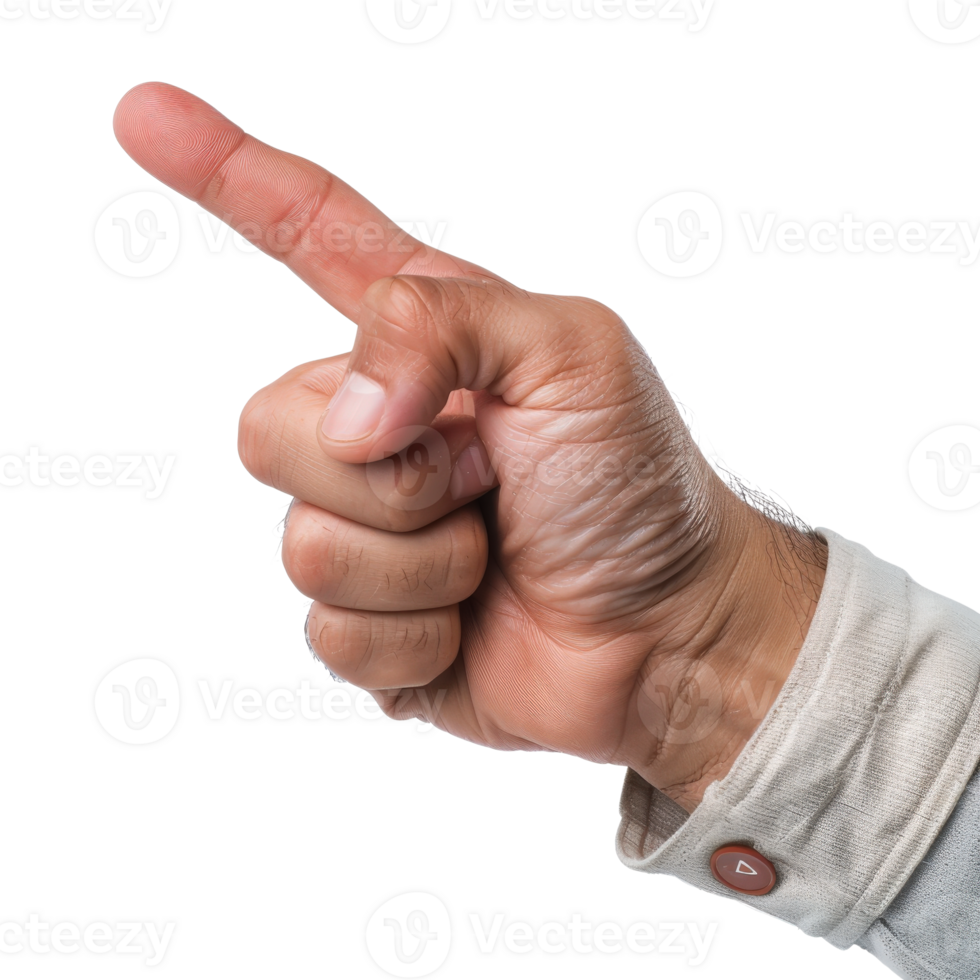 Hand Gesture of Person Pointing with Finger in Directing or Indicating Action png