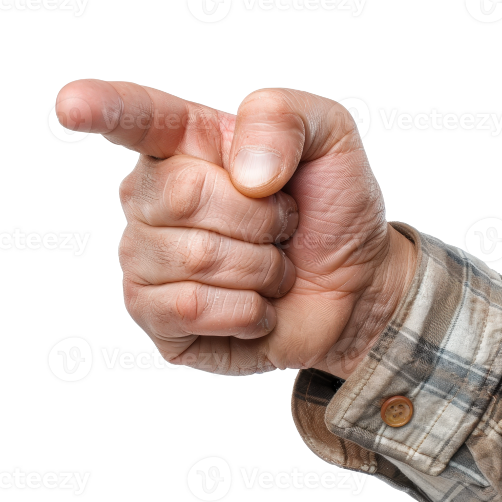 Hand Gesturing Direction Showing Pointer Finger Sign Isolated on White Background png