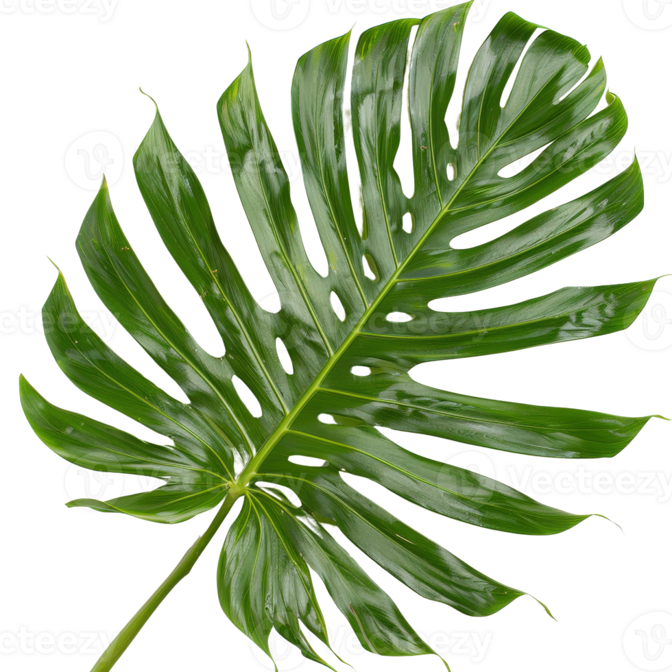 Large Monstera Leaf Isolated on White Background for Natural and Botanical Illustrations png