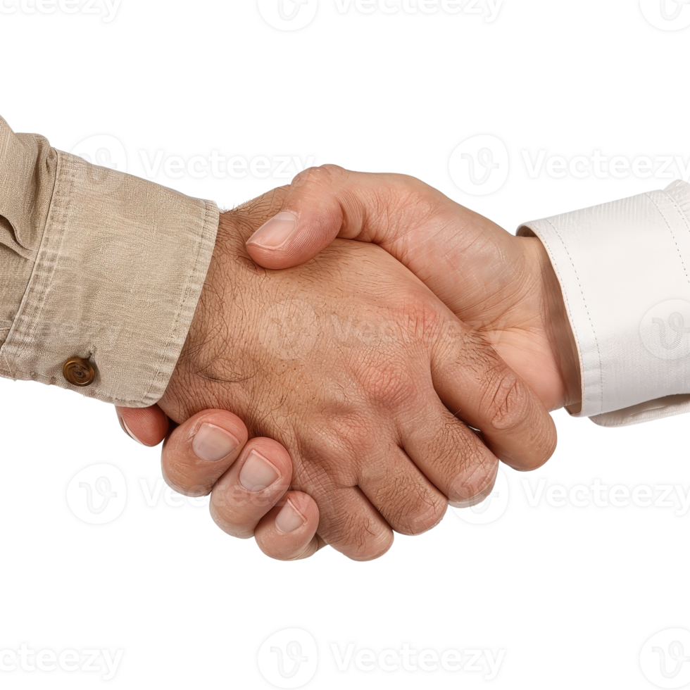 Close Up of Two Hands Shaking in a Professional Gesture of Agreement and Collaboration png