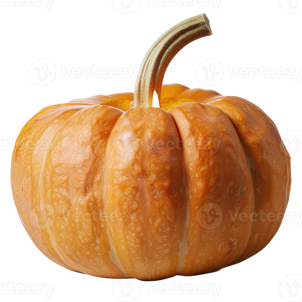 Vibrant Orange Pumpkin with Curved Stem Isolated on White Background for Fall Decoration png