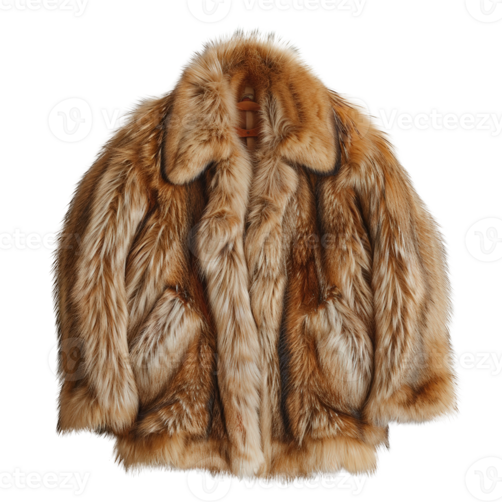Luxurious Faux Fur Coat with Thick Texture and Elegant Design for Winter Fashion Enthusiasts png