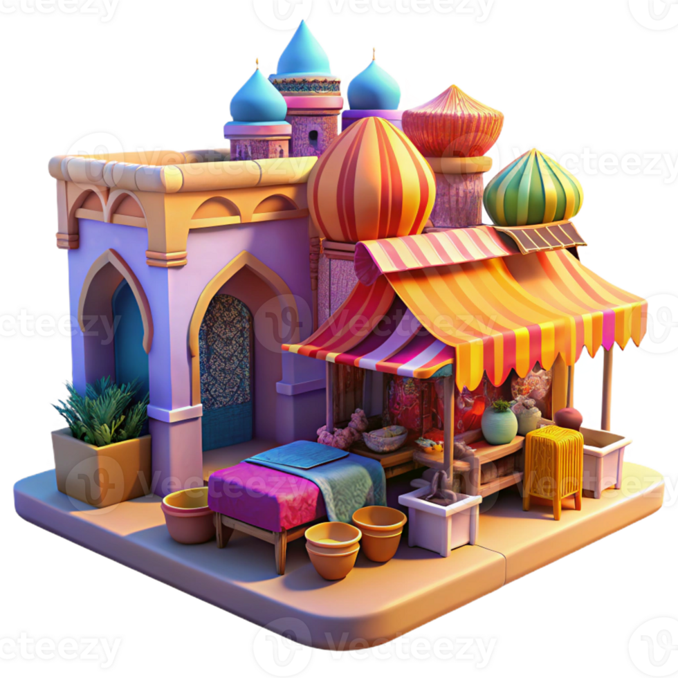 extraordinary classic A bustling marketplace in a Moroccan medina, vibrant textiles and intricate tilework, dappled sunlight, rendered in a vibrant, impressionistic style premium png