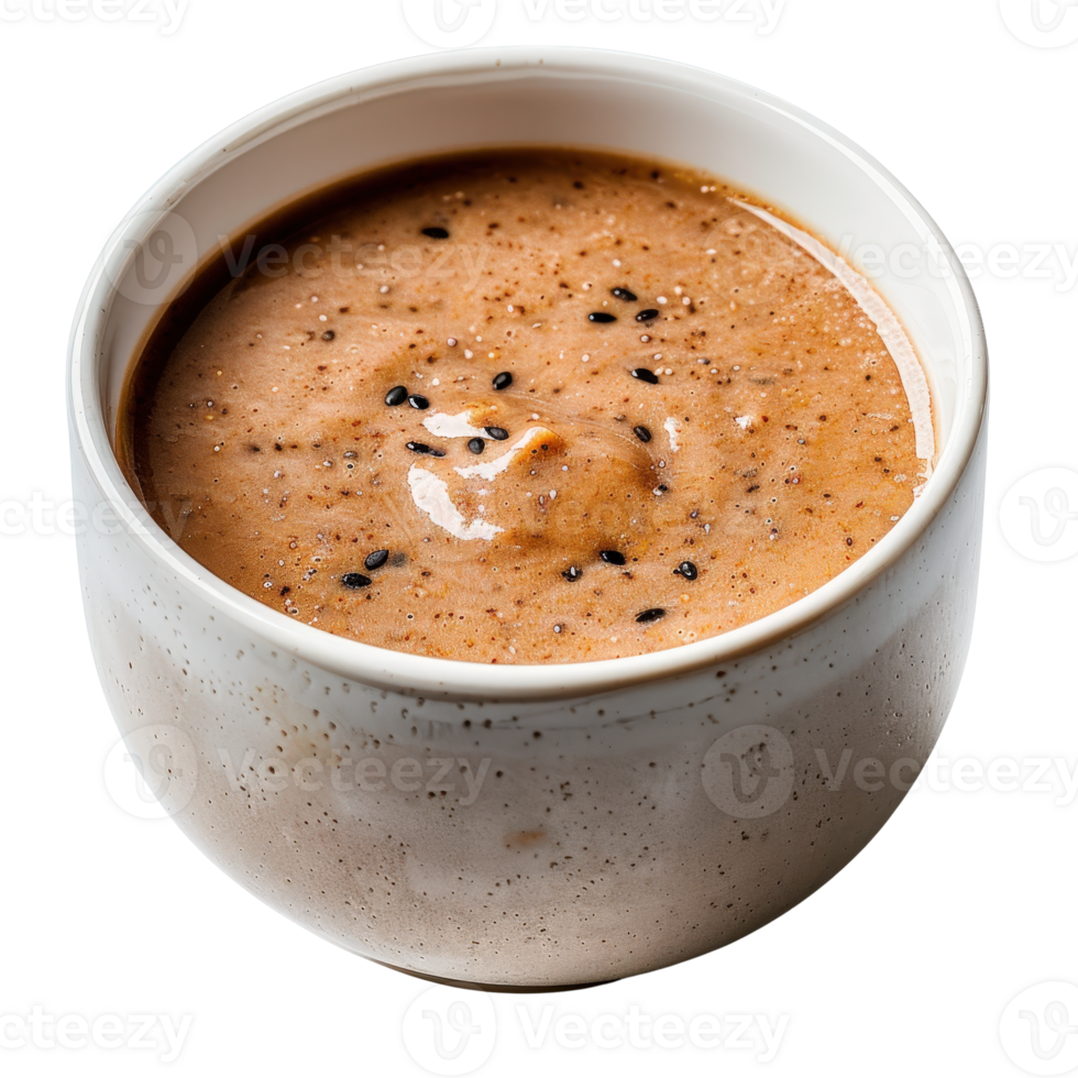 Creamy Nut-Based Sauce in a Decorative Bowl Ready for Culinary Creativity and Flavorful Dishes png