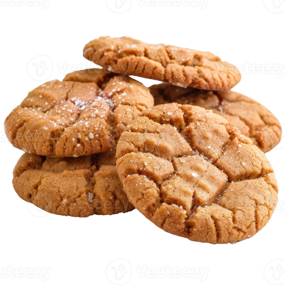 Delicious and Freshly Baked Cookies Stack with Sugar Dust on Top png