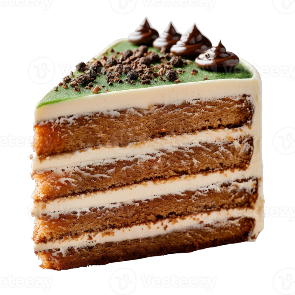 Delicious Chocolate Layer Cake with Cream Frosting and Decorative Topping png