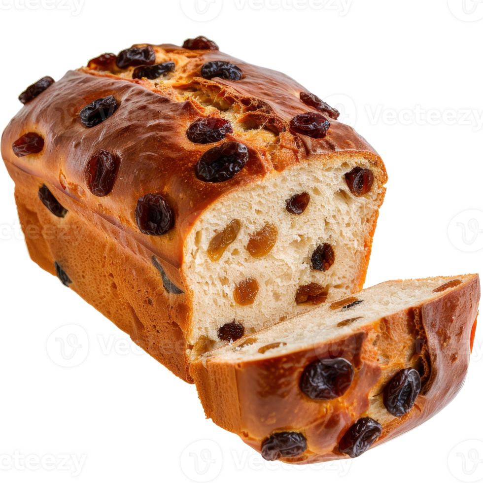 Freshly Baked Sweet Bread with Raisins and Dried Fruits for Delicious Breakfast Treats png