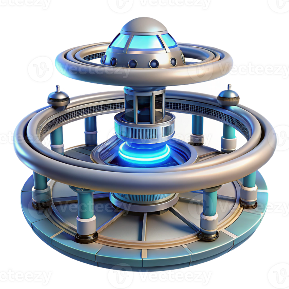 elegant classic A space station with rotating rings and docking bays, bright, sterile lighting, science fiction style high resolution png