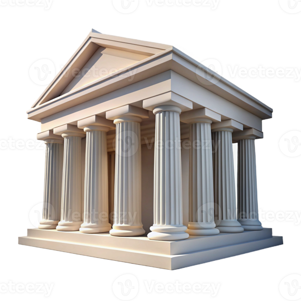 extraordinary traditional A Greek temple with towering columns and intricate friezes, bright, midday sunlight, classical style genuine png