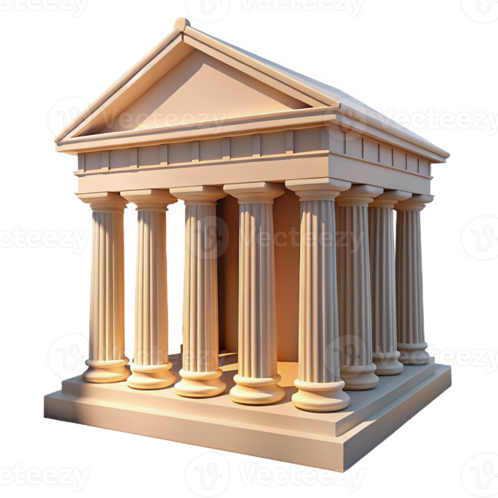 dramatic creative A Greek temple with towering columns and intricate friezes, bright, midday sunlight, classical style 4K png