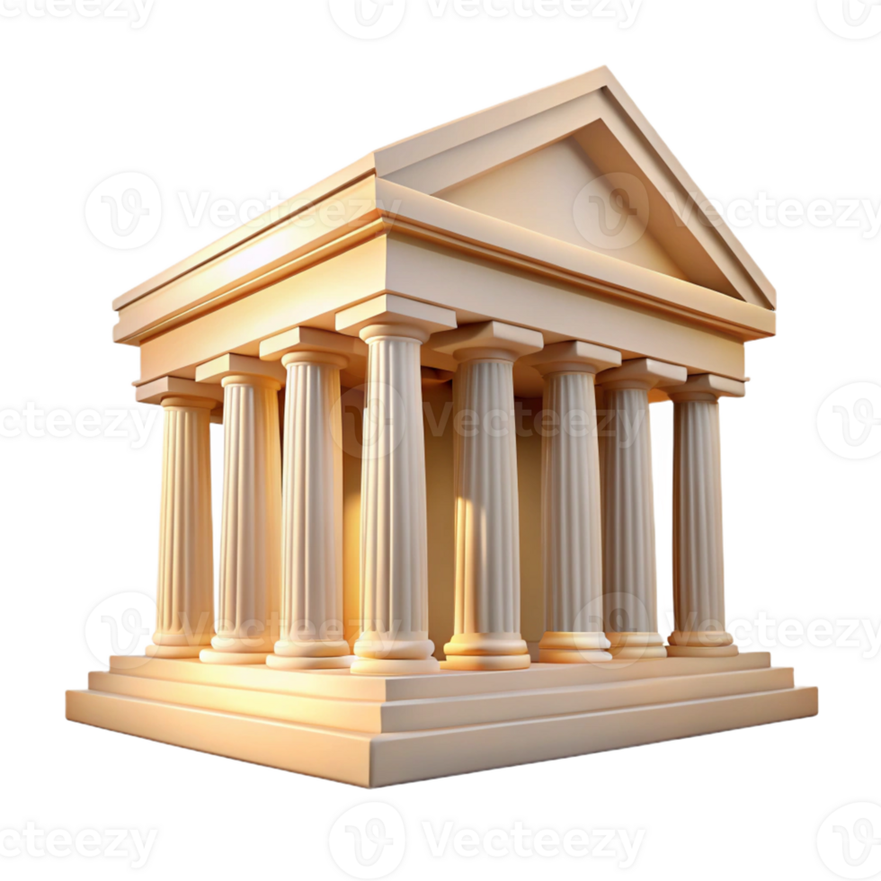 extraordinary minimalist A Greek temple with towering columns and intricate friezes, bright, midday sunlight, classical style premium png