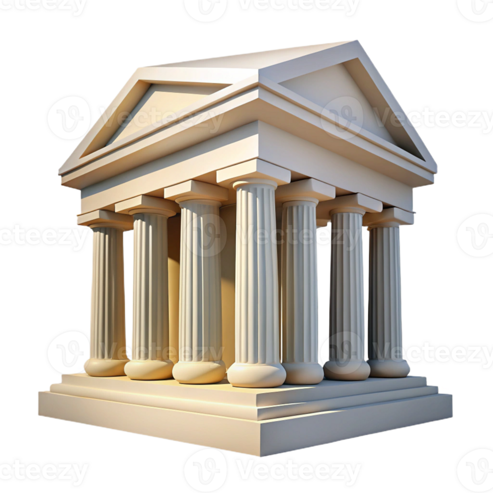 stunning abstract A Greek temple with towering columns and intricate friezes, bright, midday sunlight, classical style high resolution png