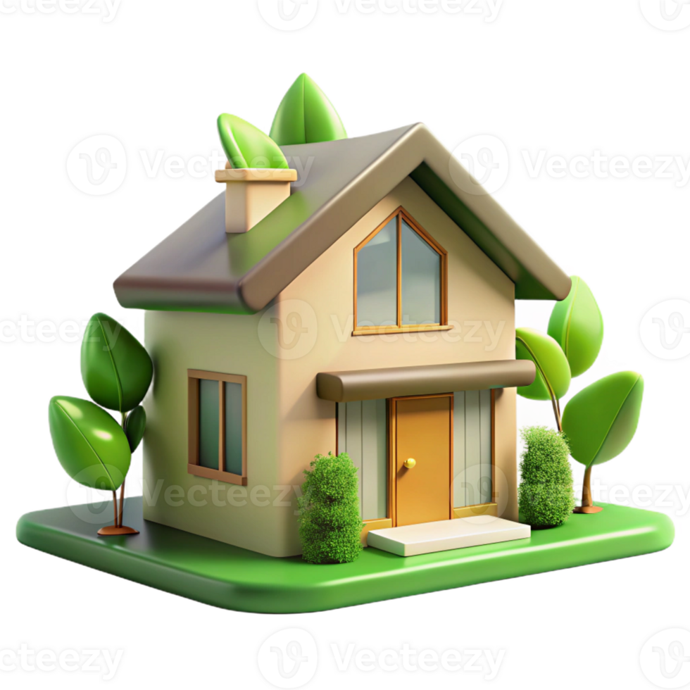 extraordinary contemporary A Sustainable, eco-friendly house built with natural materials, soft, diffused daylight, green architecture style authentic png