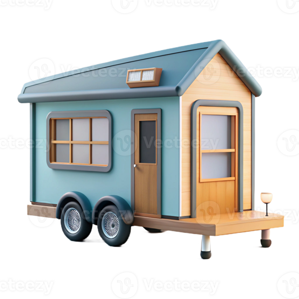 stunning traditional A Tiny house on wheels with minimalist design and sustainable features, bright, natural lighting, minimalist style detailed png
