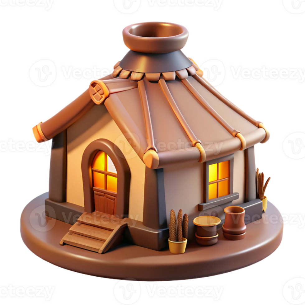 beautiful vintage A Vernacular architecture dwelling made of local materials, warm, inviting lighting, traditional style premium png