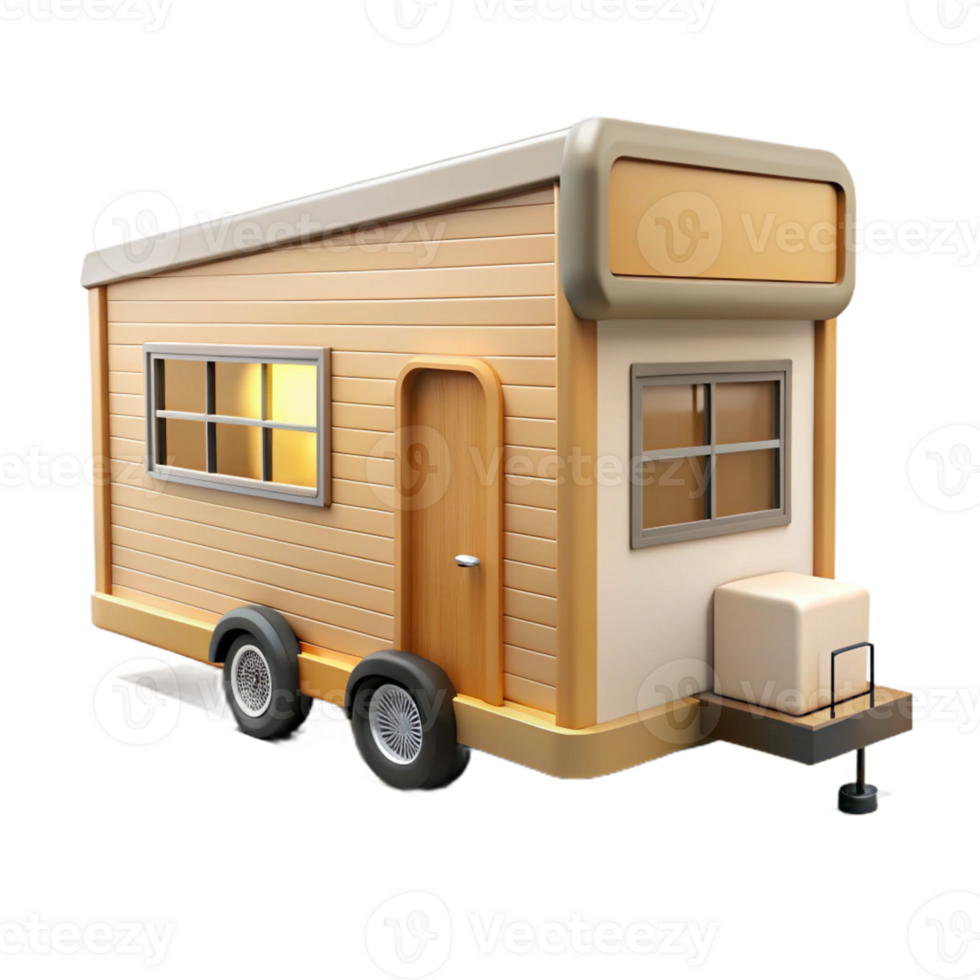 stunning creative A Tiny house on wheels with minimalist design and sustainable features, bright, natural lighting, minimalist style detailed png