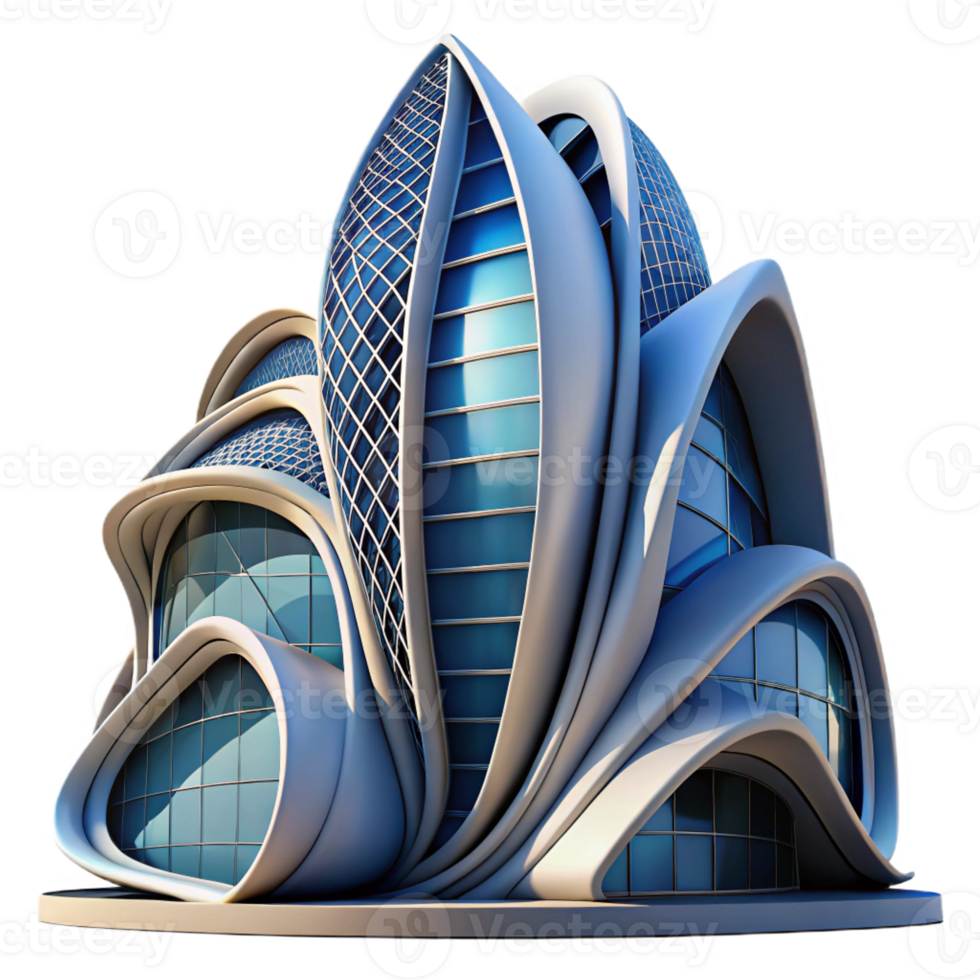 magnificent rustic A Parametrically designed building with flowing curves and intricate patterns, vibrant, dynamic lighting, futuristic style original png