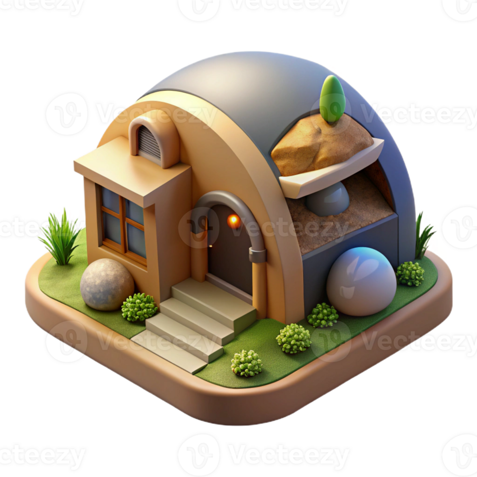 wonderful classic An Underground earth-sheltered home with minimal environmental impact, soft, natural lighting, sustainable architecture style detailed png