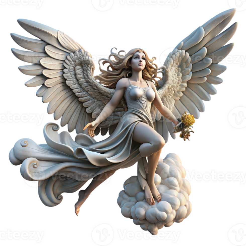 beautiful rustic A graceful harpy with eagle wings and the face of a beautiful woman, soaring through a stormy sky. Baroque style with dynamic, swirling composition detailed png