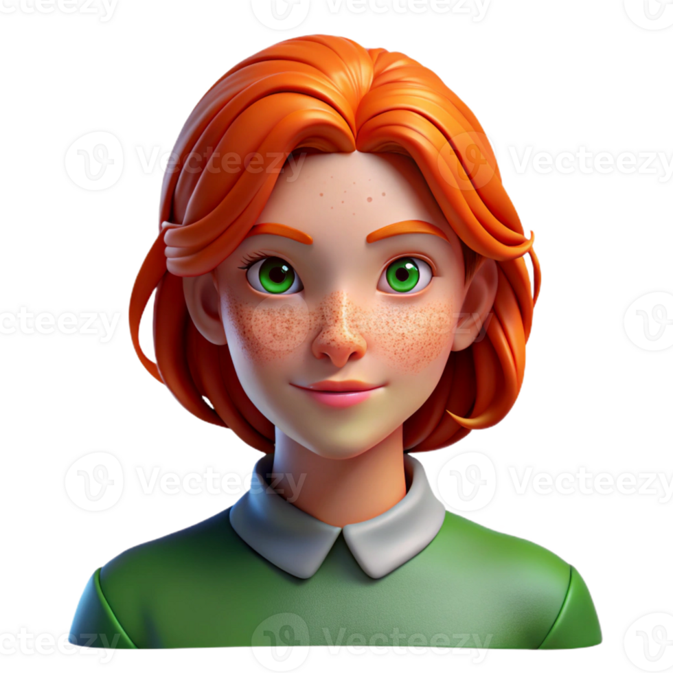elegant creative Portrait of a young woman with fiery red hair, freckles, and piercing green eyes, lit by a soft Rembrandt light, painted in the style of John Singer Sargent high resolution png
