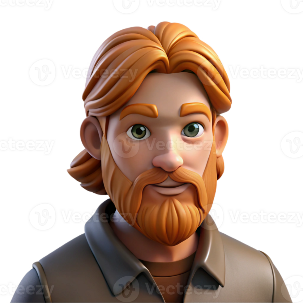 impressive creative Portrait of a man with a long, flowing beard and kind eyes, lit by a warm, back light, painted in the style of pre-raphaelite brotherhood authentic png