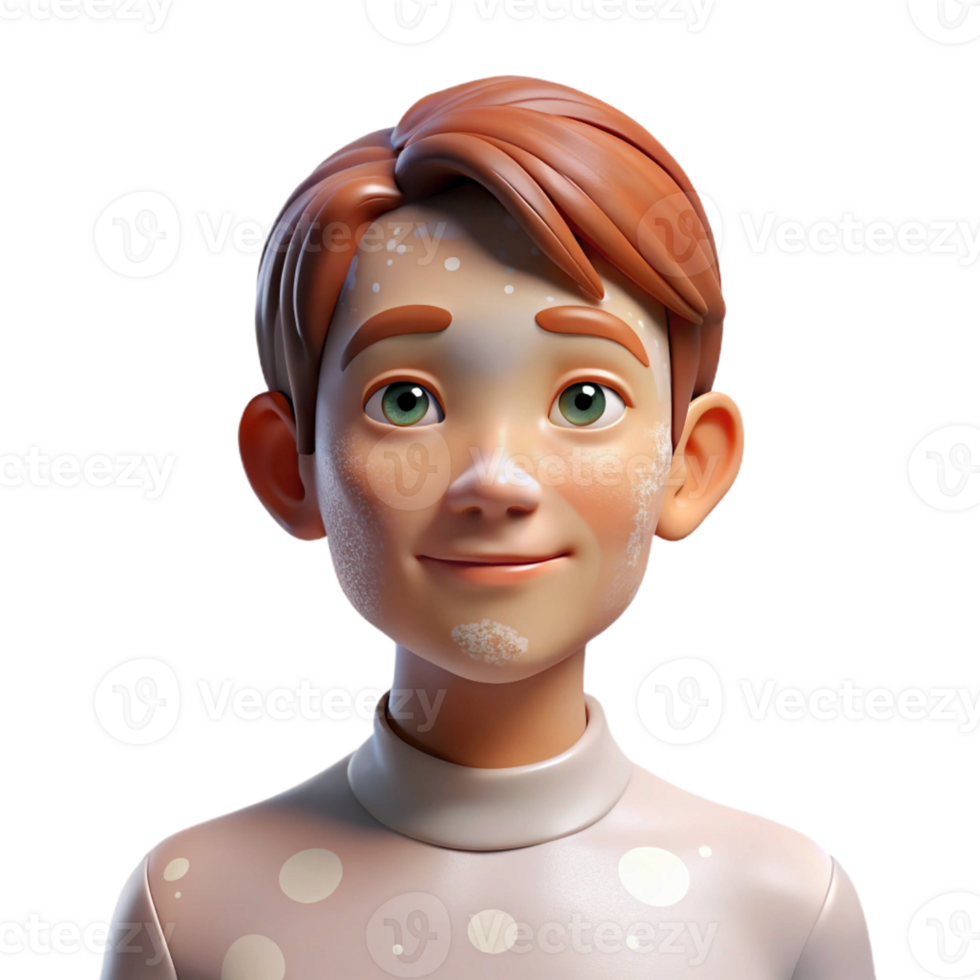 beautiful creative Portrait of a person with vitiligo, showcasing the unique patterns on their skin, lit by natural, diffused light, realistic style 4K png