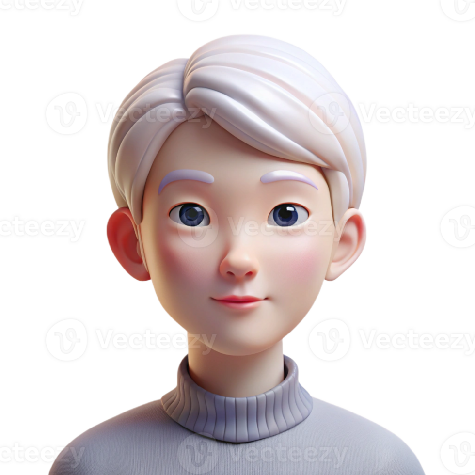 elegant minimalist Portrait of a person with albinism, emphasizing the delicate features and pale skin, lit by a soft, cool light, photographic style high quality png