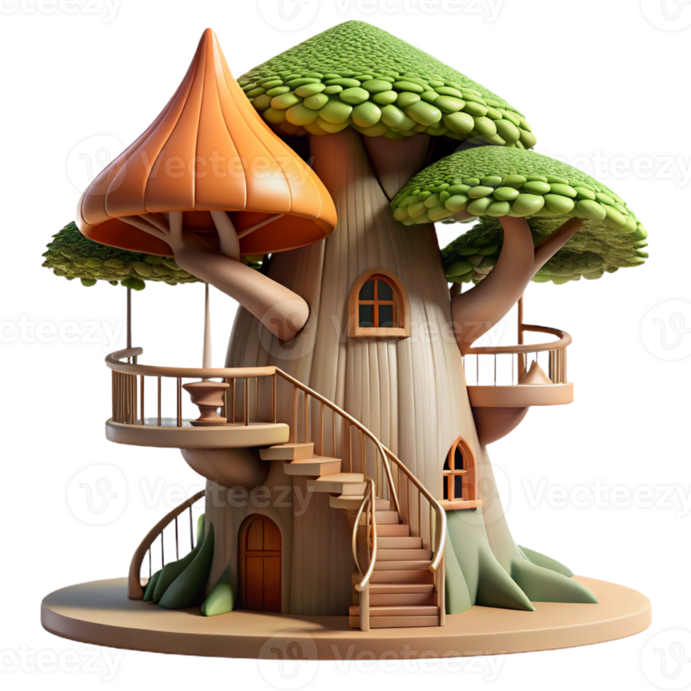 impressive modern Giant sequoia tree converted into a dwelling, intricate interior with spiral staircases, warm and inviting, fantasy art style, genuine png