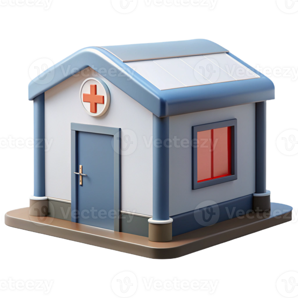 vibrant artistic Prefabricated emergency shelter, designed for disaster relief, functional and minimalist, architectural rendering style, premium png