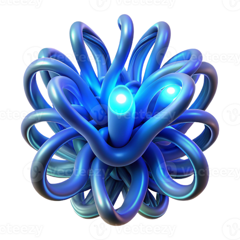 impressive modern Intertwined, bioluminescent tendrils forming intricate patterns, with a deep, oceanic blue light emanating from within. Rendered in a surreal, bio-organic style high resolution png
