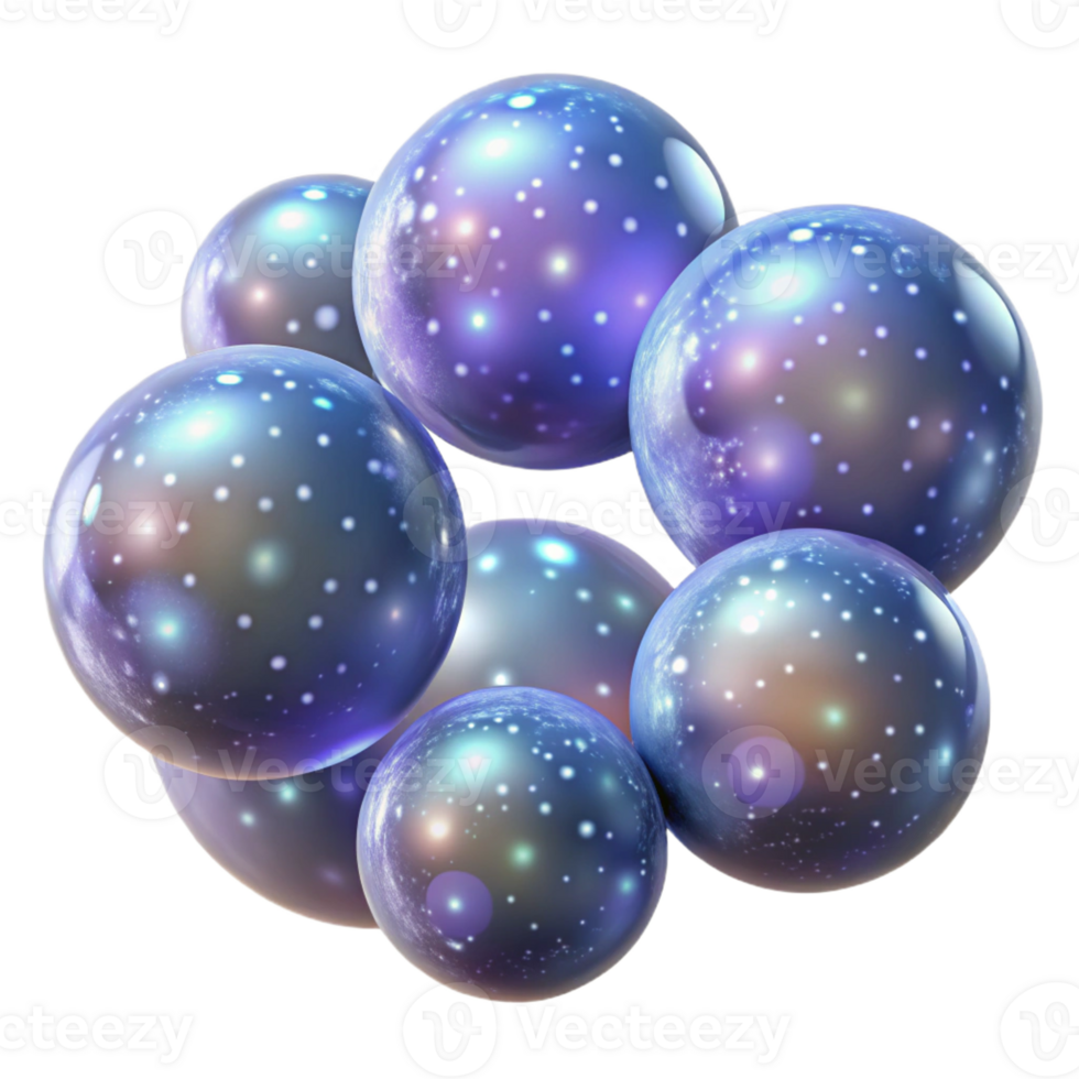 stunning artistic A field of floating, translucent orbs, each containing a miniature galaxy, illuminated by a soft, celestial glow. Dreamlike, ethereal style, soft focus high resolution png