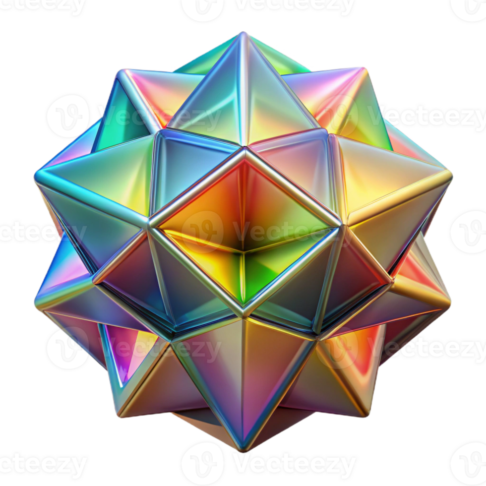 wonderful creative A kaleidoscope of tessellated, crystalline structures, refracting light in a spectrum of rainbow colors. Art Deco style, sharp, geometric lighting genuine png